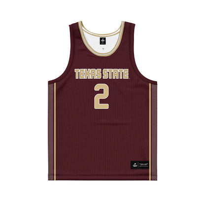 Texas State - NCAA Women's Basketball : Aliyah Carter - Maroon Basketball Jersey-0