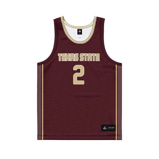 Texas State - NCAA Women's Basketball : KP Parr - Maroon Basketball Jersey-0
