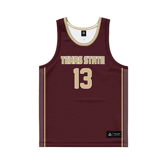 Texas State - NCAA Women's Basketball : Makenna Shaffer - Maroon Basketball Jersey-0