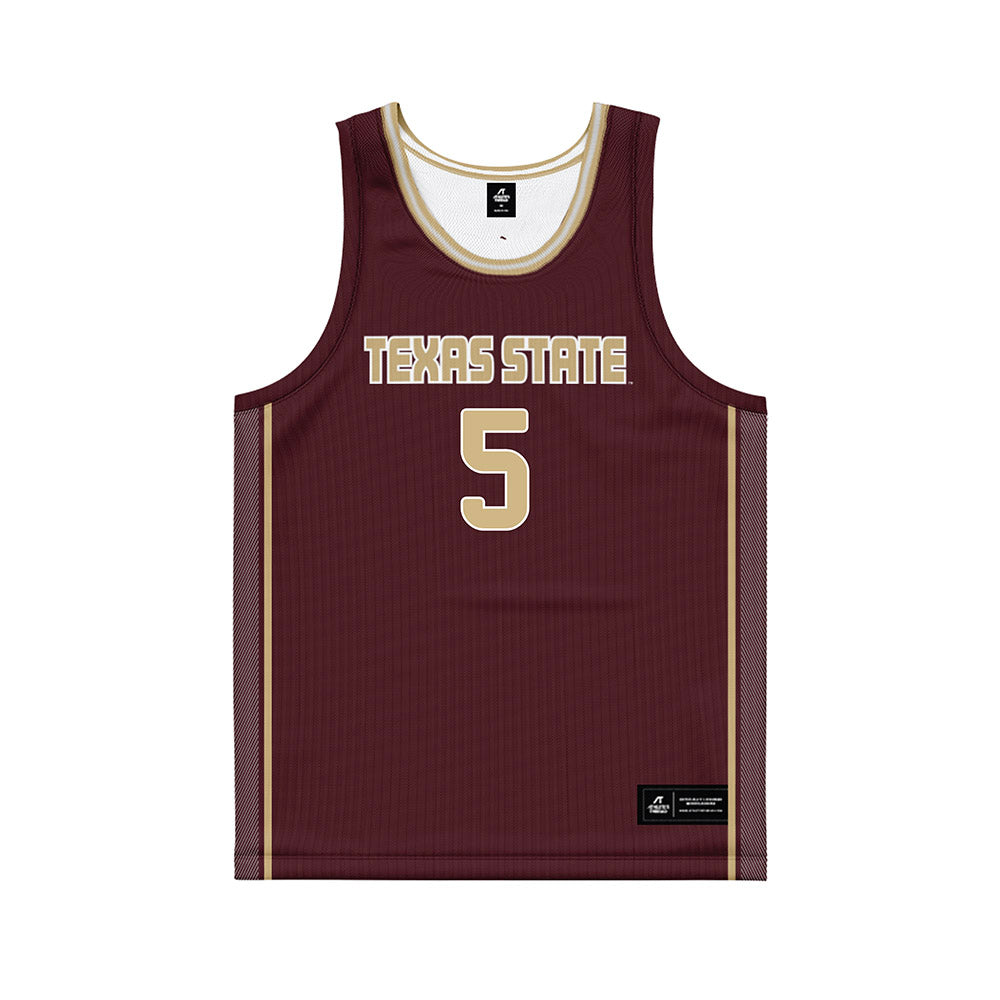 Texas State - NCAA Women's Basketball : Addison Carr - Maroon Basketball Jersey-0