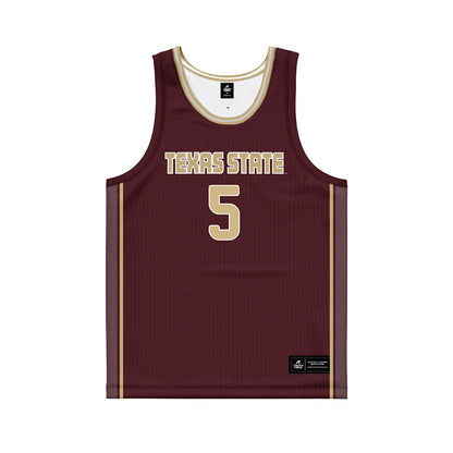 Texas State - NCAA Women's Basketball : Addison Carr - Maroon Basketball Jersey-0
