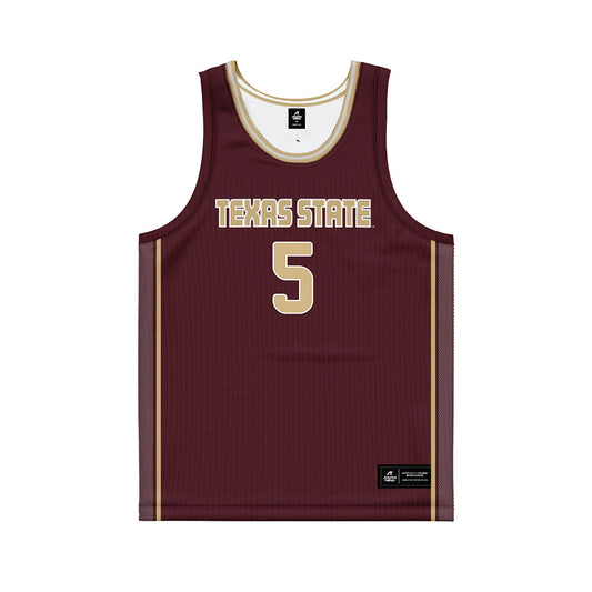 Texas State - NCAA Women's Basketball : Addison Carr - Maroon Basketball Jersey-0