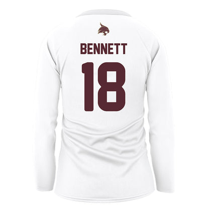 Texas State - NCAA Women's Volleyball : India Bennett - White Volleyball Jersey-1