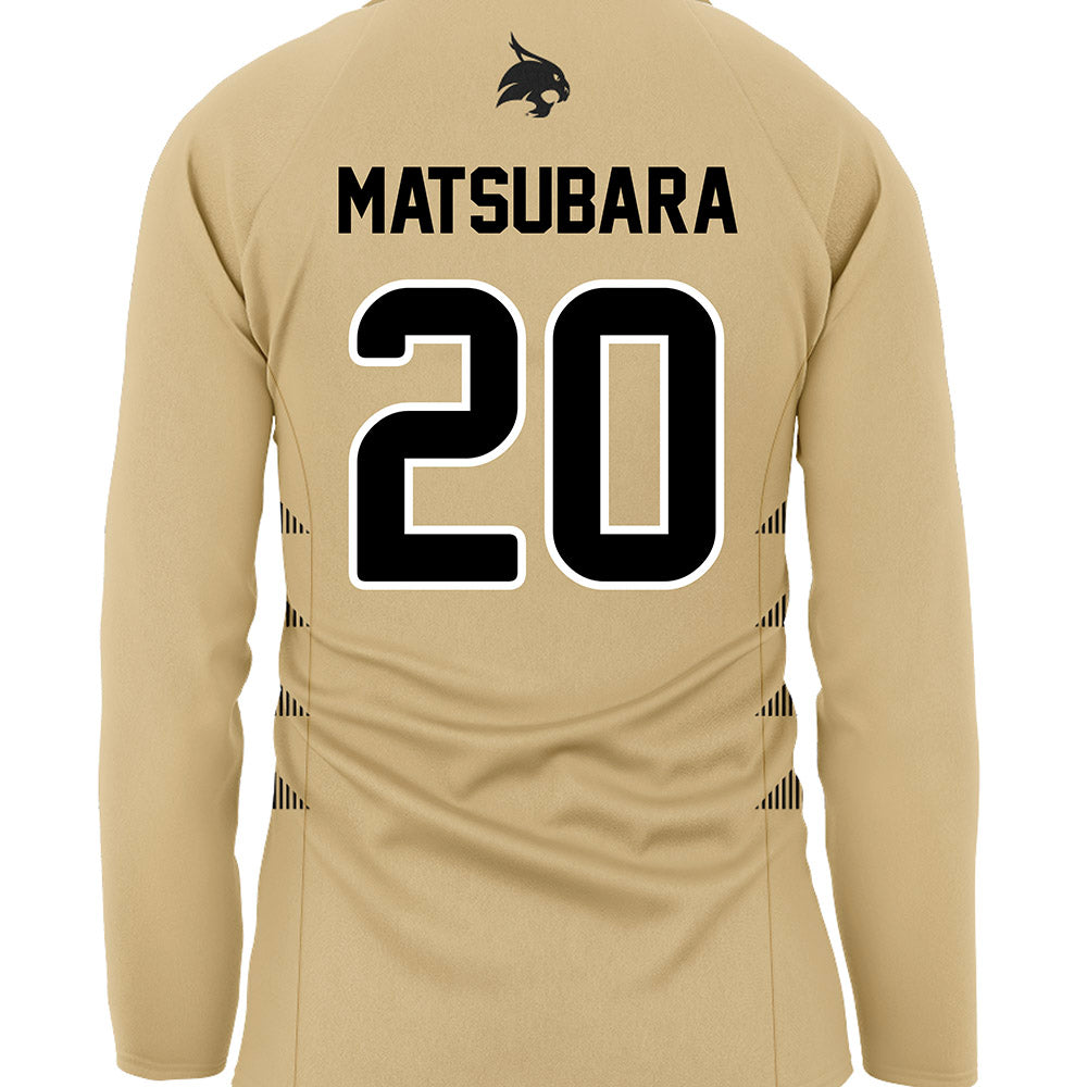 Texas State - NCAA Women's Soccer : Luna Matsubara - Gold Soccer Jersey-1