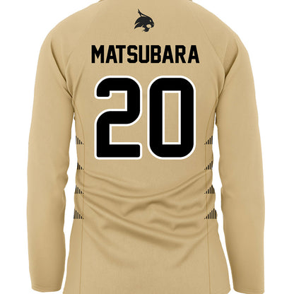 Texas State - NCAA Women's Soccer : Luna Matsubara - Gold Soccer Jersey-1