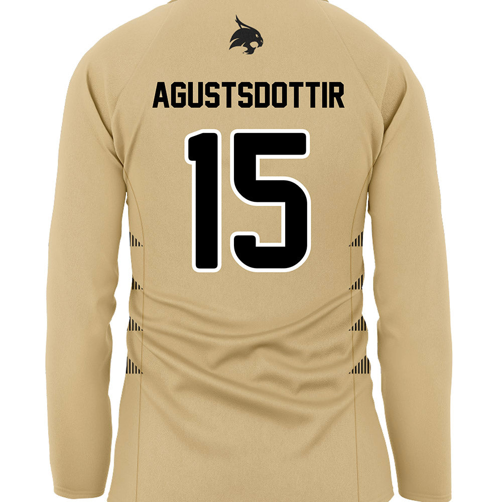 Texas State - NCAA Women's Soccer : Katrin Agustsdottir - Gold Soccer Jersey-1