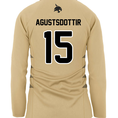 Texas State - NCAA Women's Soccer : Katrin Agustsdottir - Gold Soccer Jersey-1