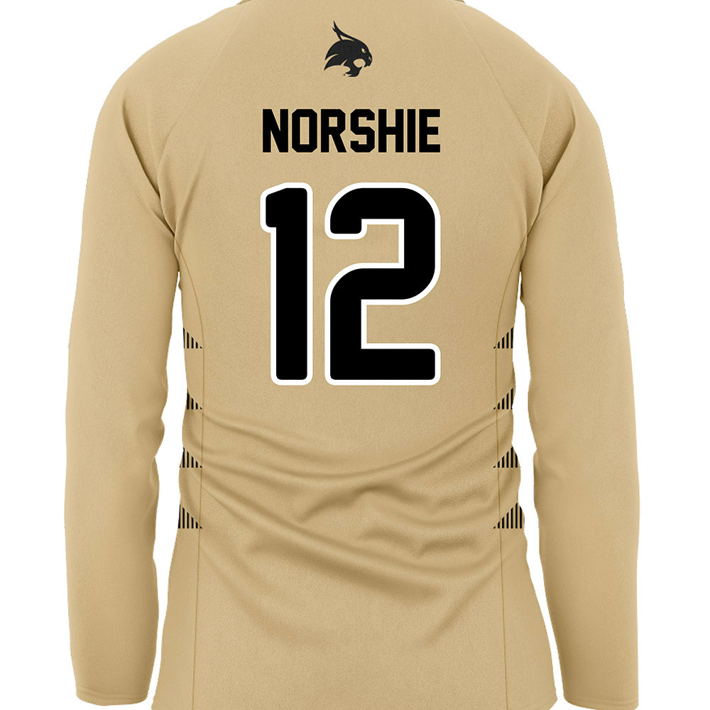 Texas State - NCAA Women's Soccer : Nina Norshie - Gold Soccer Jersey-1