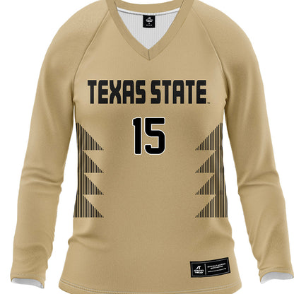 Texas State - NCAA Women's Soccer : Audrey Redus - Gold Soccer Jersey-0