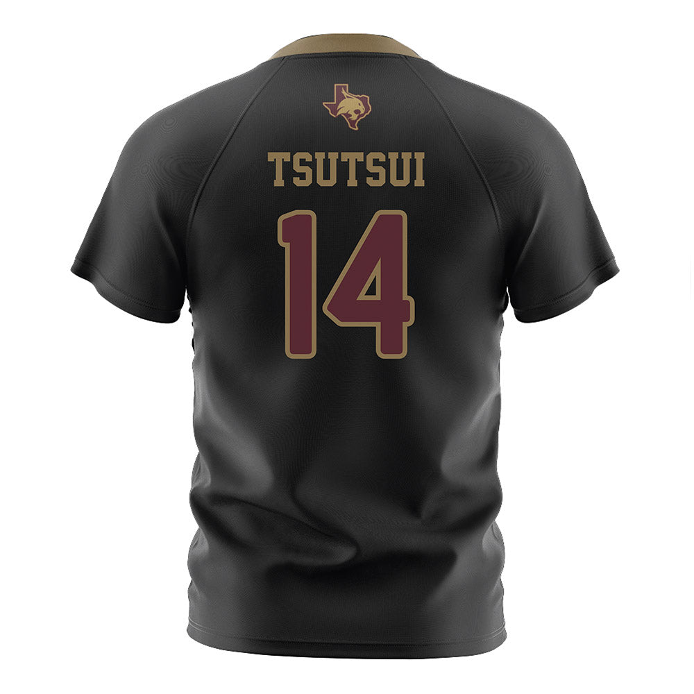 Texas State - NCAA Women's Soccer : Matsuri Tsutsui - Black Soccer Jersey-1
