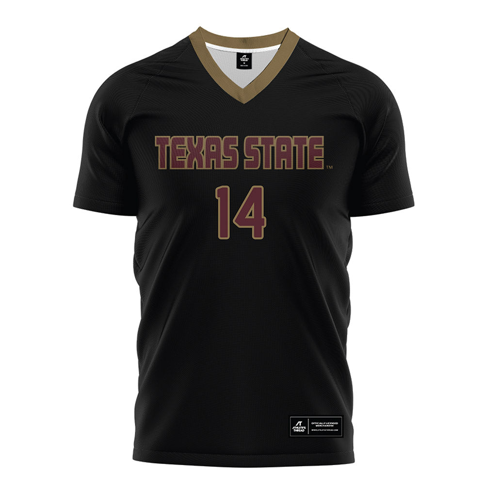 Texas State - NCAA Women's Soccer : Matsuri Tsutsui - Black Soccer Jersey-0