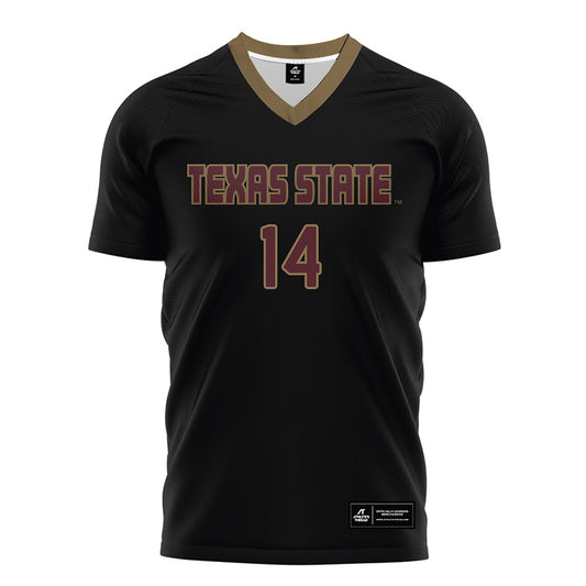 Texas State - NCAA Women's Soccer : Matsuri Tsutsui - Black Soccer Jersey-0