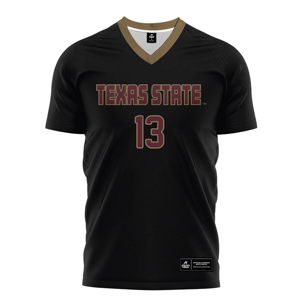 Texas State - NCAA Women's Soccer : Sanai Stewart - Black Soccer Jersey-0
