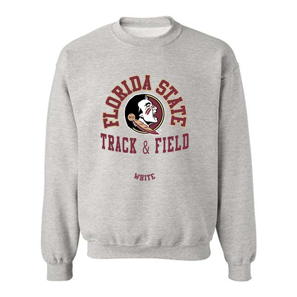 FSU - NCAA Men's Track & Field : Trace White - Classic Fashion Shersey Crewneck Sweatshirt-0