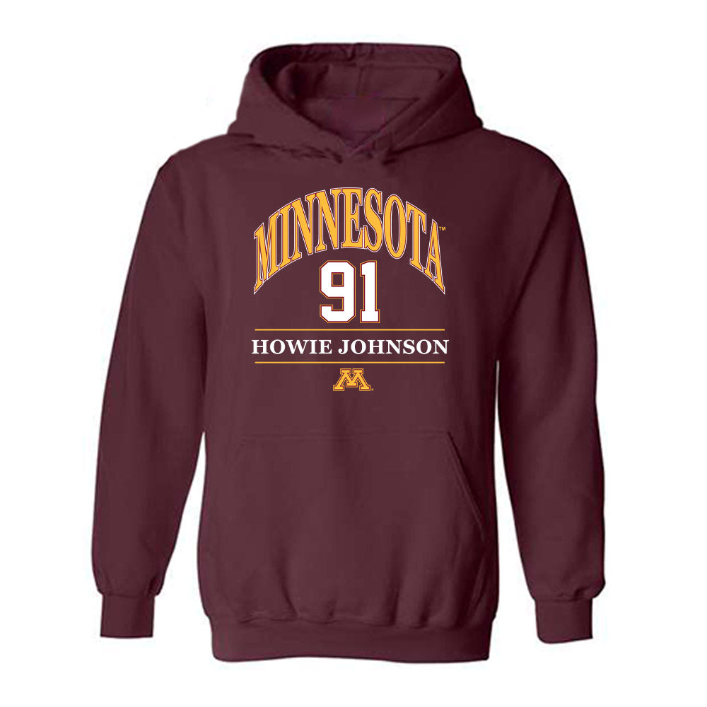 Minnesota - NCAA Football : Howie Johnson - Classic Fashion Shersey Hooded Sweatshirt-0
