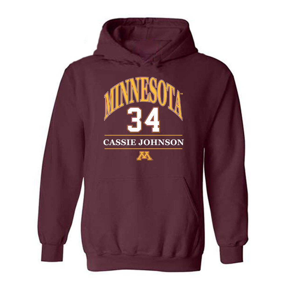 Minnesota - NCAA Softball : Cassie Johnson - Classic Fashion Shersey Hooded Sweatshirt-0