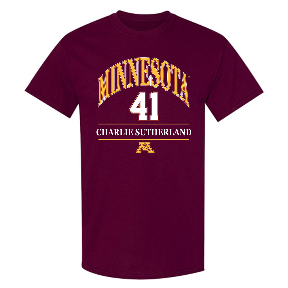 Minnesota - NCAA Baseball : Charlie Sutherland - Classic Fashion Shersey T-Shirt-0