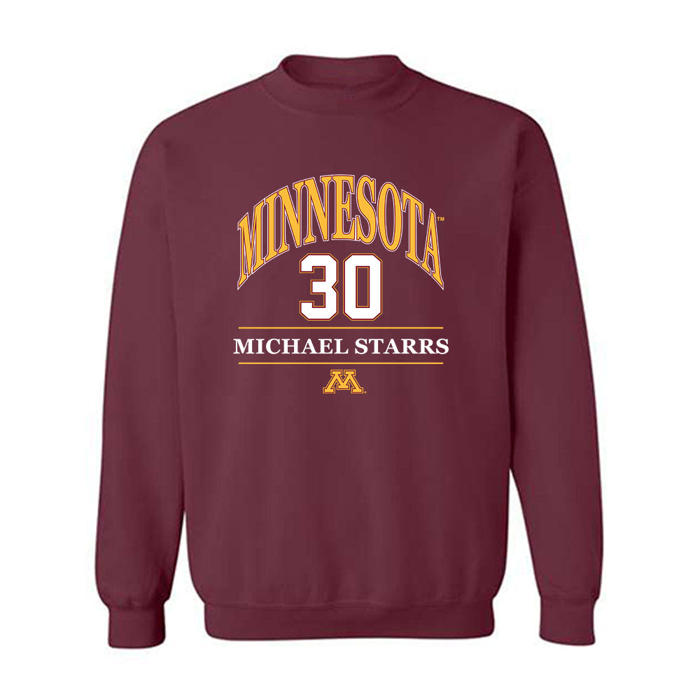 Minnesota - NCAA Baseball : Michael Starrs - Classic Fashion Shersey Crewneck Sweatshirt-0