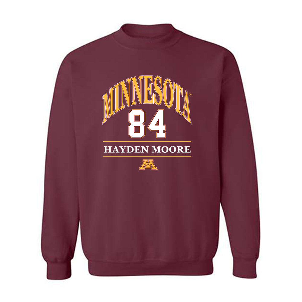 Minnesota - NCAA Football : Hayden Moore - Classic Fashion Shersey Crewneck Sweatshirt-0