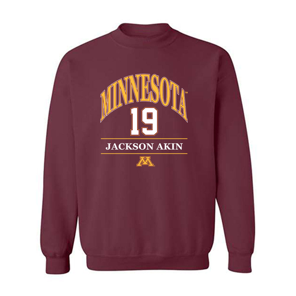 Minnesota - NCAA Baseball : Jackson Akin - Classic Fashion Shersey Crewneck Sweatshirt-0