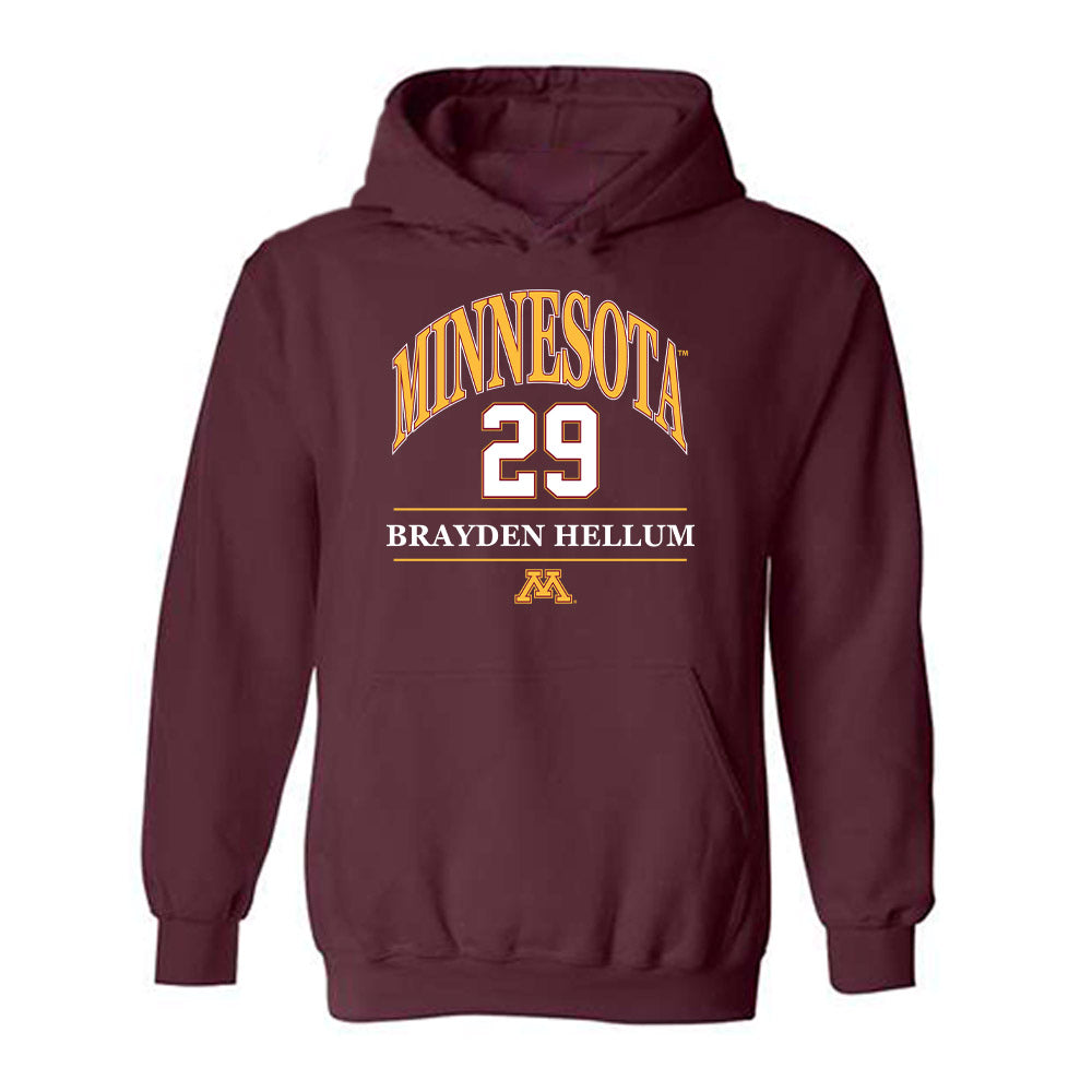 Minnesota - NCAA Baseball : Brayden Hellum - Classic Fashion Shersey Hooded Sweatshirt-0