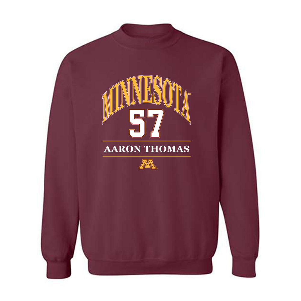 Minnesota - NCAA Football : Aaron Thomas - Classic Fashion Shersey Crewneck Sweatshirt-0