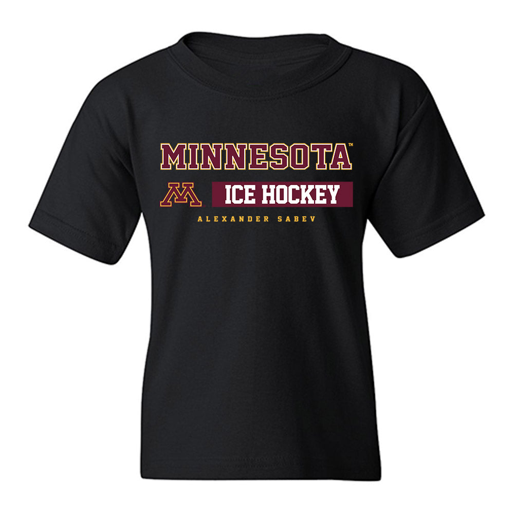 Minnesota - NCAA Men's Ice Hockey : Alexander Sabev - Classic Fashion Shersey Youth T-Shirt-0