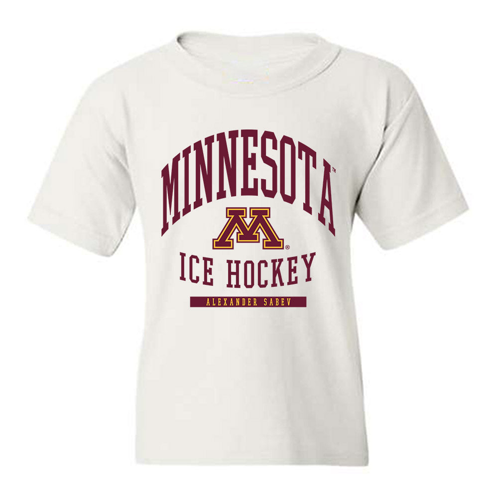 Minnesota - NCAA Men's Ice Hockey : Alexander Sabev - Classic Fashion Shersey Youth T-Shirt-0