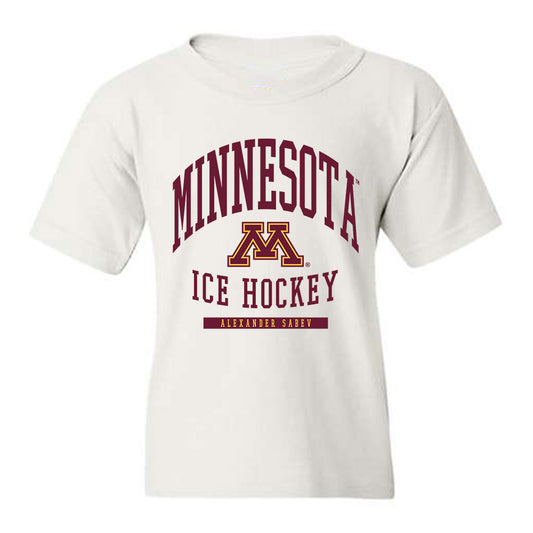 Minnesota - NCAA Men's Ice Hockey : Alexander Sabev - Classic Fashion Shersey Youth T-Shirt-0