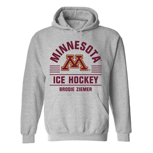 Minnesota - NCAA Men's Ice Hockey : Brodie Ziemer - Classic Fashion Shersey Hooded Sweatshirt-0