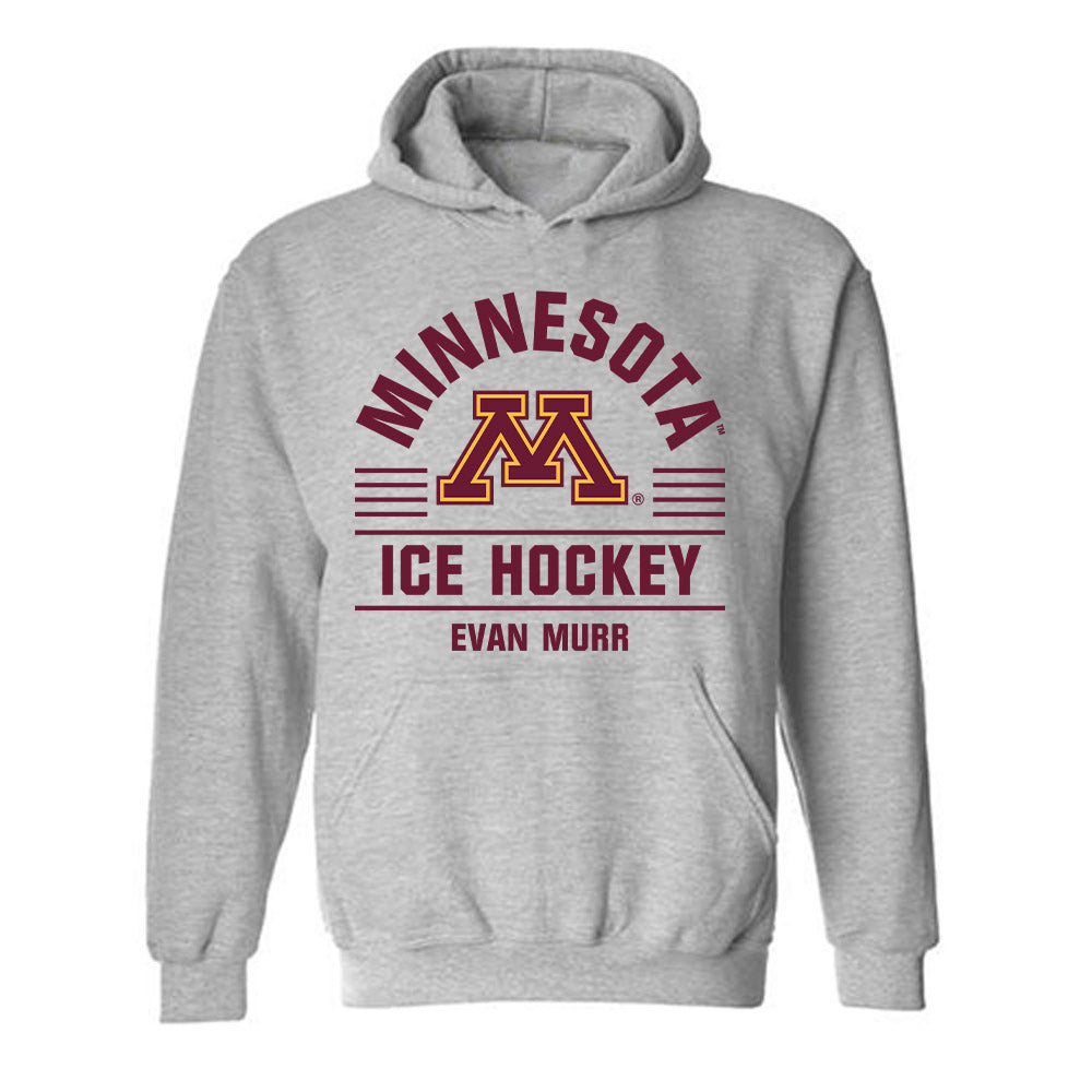 Minnesota - NCAA Men's Ice Hockey : Evan Murr - Classic Fashion Shersey Hooded Sweatshirt-0