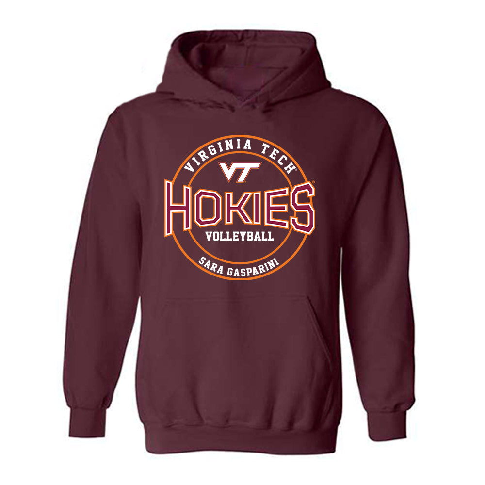 Virginia Tech - NCAA Women's Volleyball : Sara Gasparini - Classic Fashion Shersey Hooded Sweatshirt-0