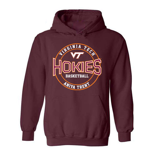 Virginia Tech - NCAA Women's Basketball : Aniya Trent - Classic Fashion Shersey Hooded Sweatshirt-0