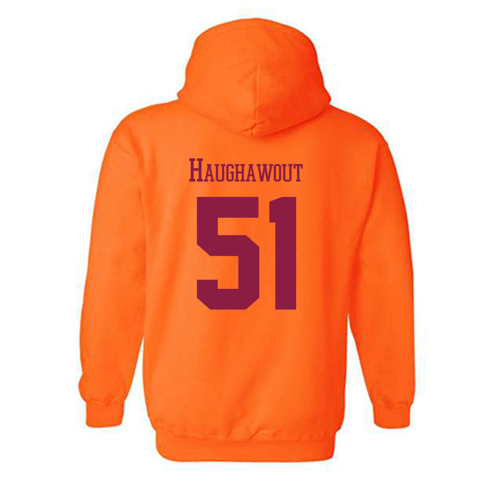 Virginia Tech - NCAA Football : Elijah Haughawout - Classic Fashion Shersey Hooded Sweatshirt-1