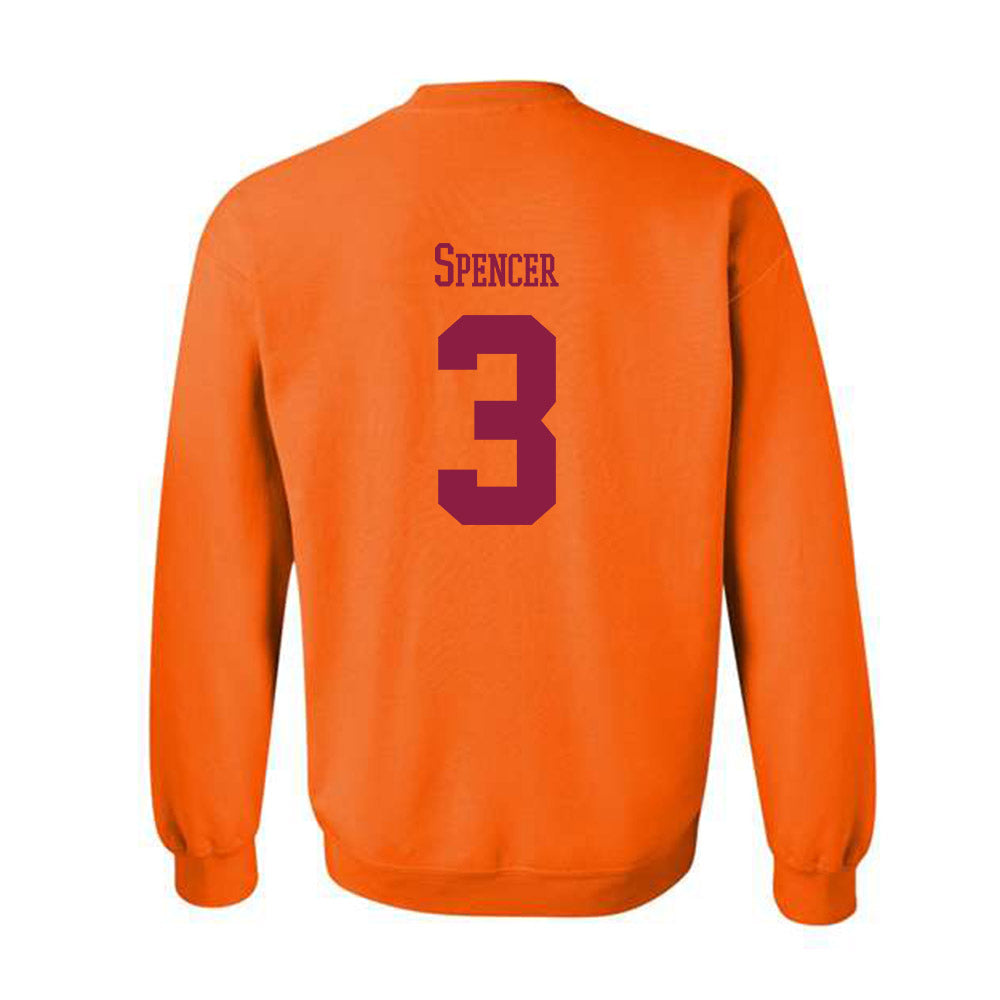 Virginia Tech - NCAA Football : Kaleb Spencer - Classic Fashion Shersey Crewneck Sweatshirt-1