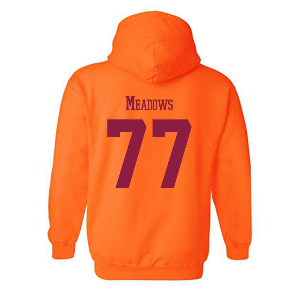 Virginia Tech - NCAA Football : Brody Meadows - Classic Fashion Shersey Hooded Sweatshirt-1