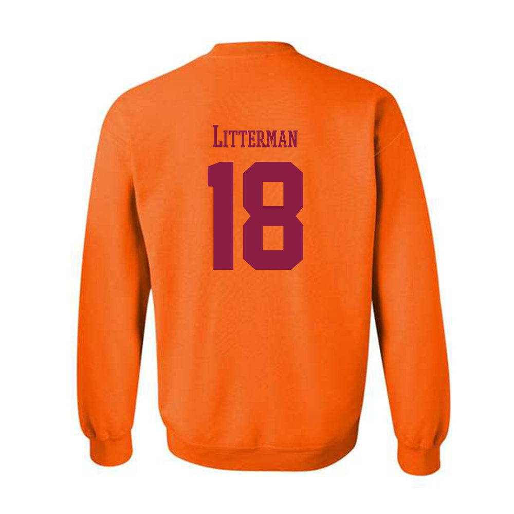 Virginia Tech - NCAA Baseball : Hudson Litterman - Classic Fashion Shersey Crewneck Sweatshirt-1