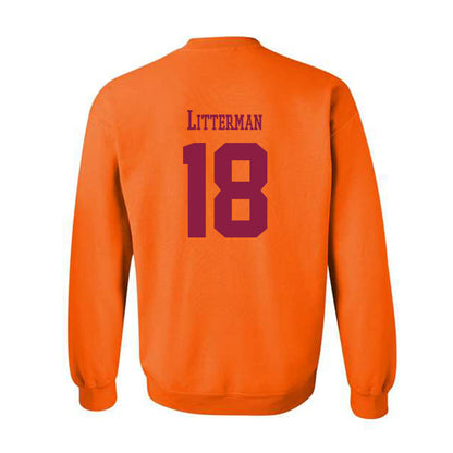 Virginia Tech - NCAA Baseball : Hudson Litterman - Classic Fashion Shersey Crewneck Sweatshirt-1