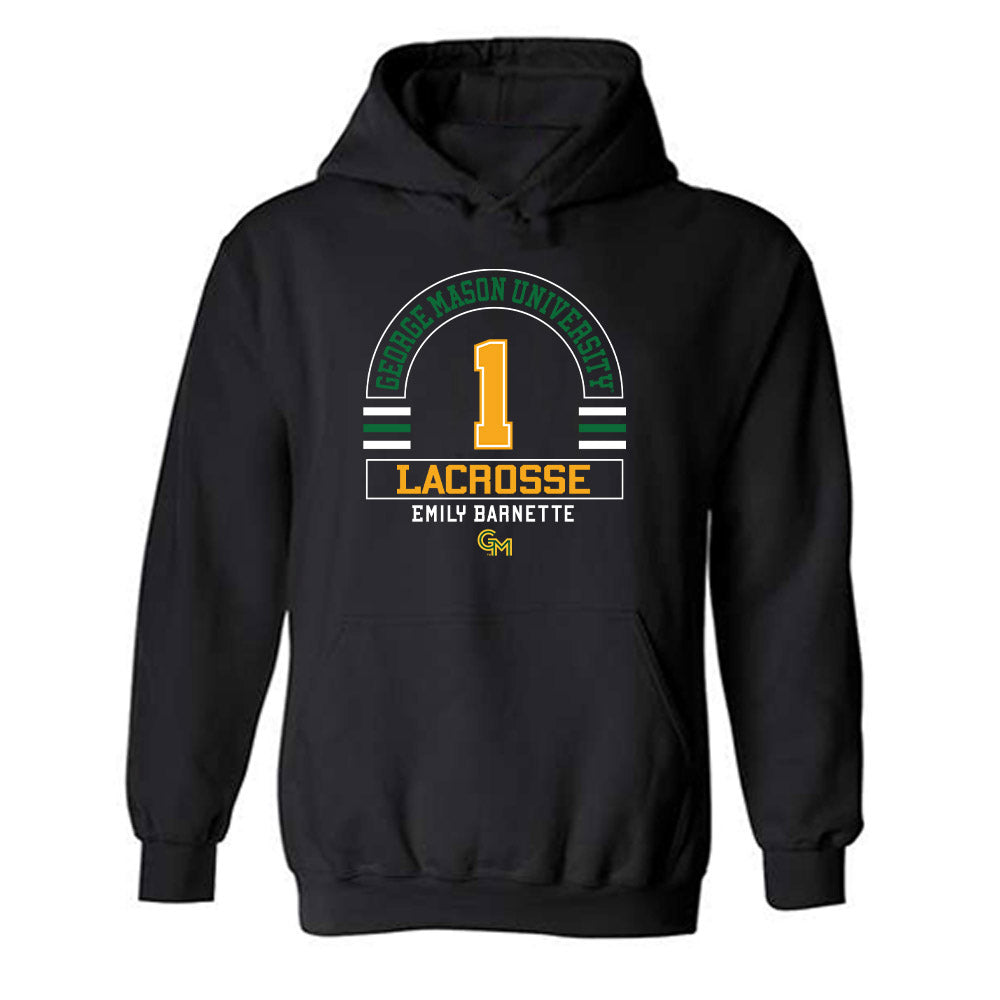 GMU - NCAA Women's Lacrosse : Emily Barnette - Classic Fashion Shersey Hooded Sweatshirt-0