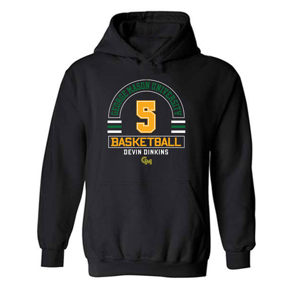 GMU - NCAA Men's Basketball : Devin Dinkins - Classic Fashion Shersey Hooded Sweatshirt-0