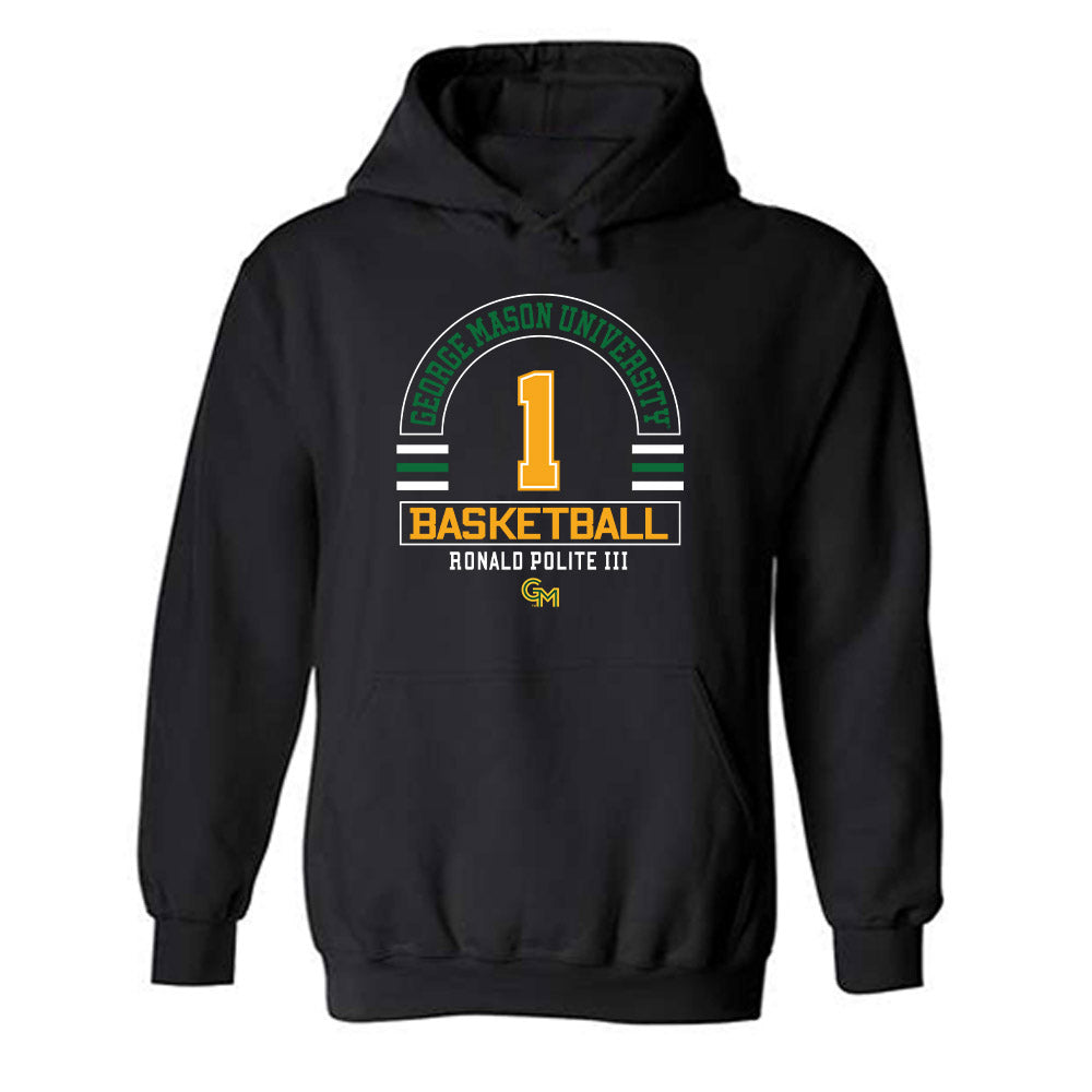 GMU - NCAA Men's Basketball : Ronald Polite III - Classic Fashion Shersey Hooded Sweatshirt-0