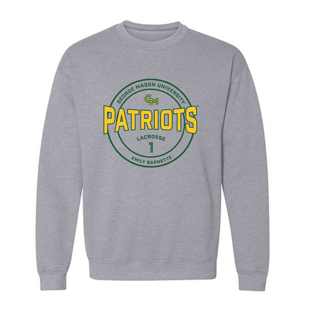 GMU - NCAA Women's Lacrosse : Emily Barnette - Classic Fashion Shersey Crewneck Sweatshirt-0