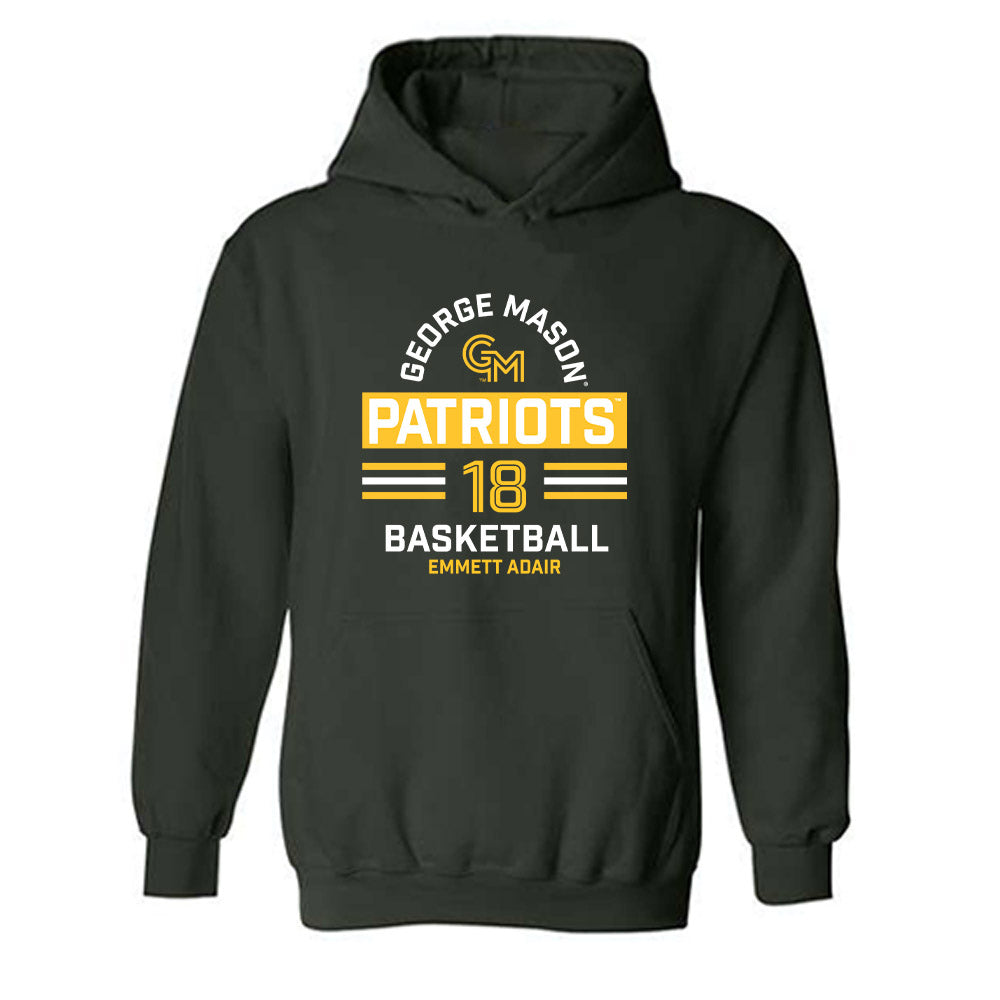 GMU - NCAA Men's Basketball : Emmett Adair - Classic Fashion Shersey Hooded Sweatshirt-0