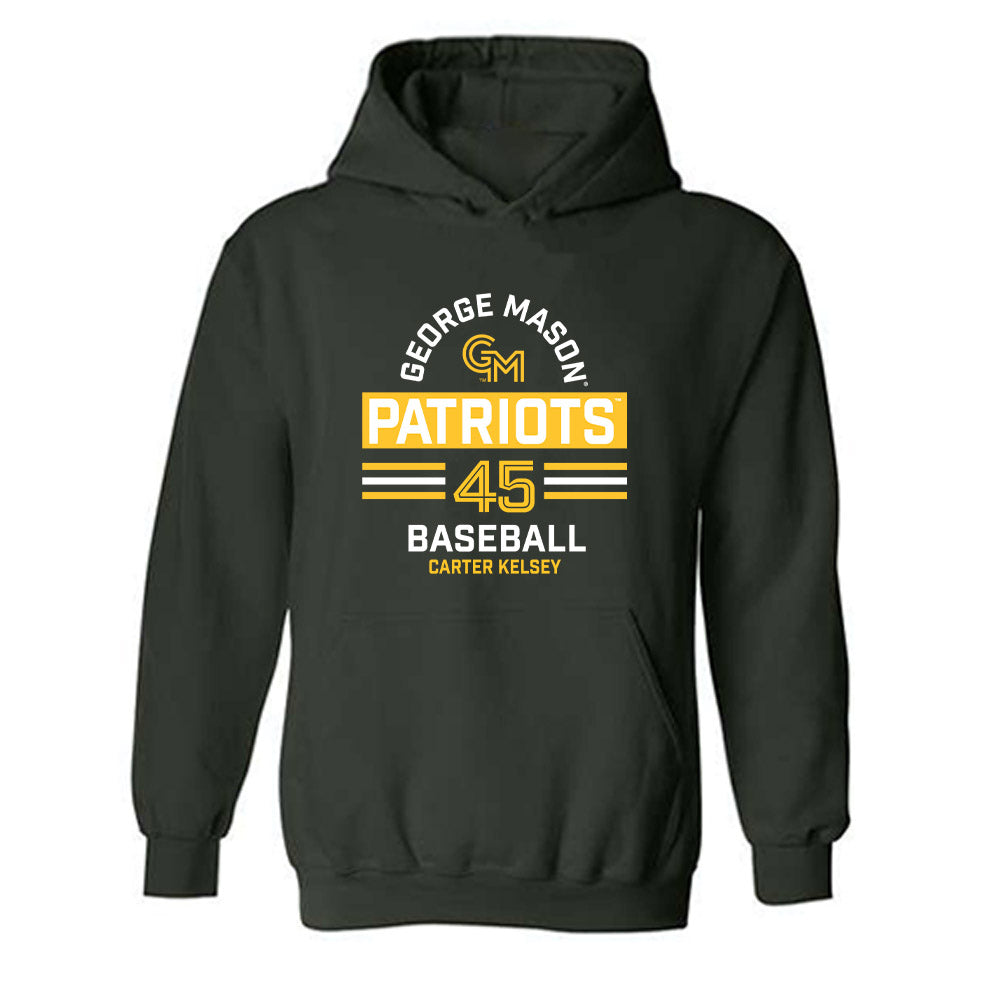 GMU - NCAA Baseball : Carter Kelsey - Classic Fashion Shersey Hooded Sweatshirt-0