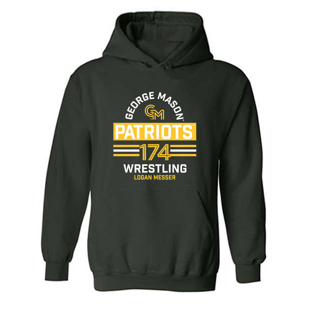 GMU - NCAA Wrestling : Logan Messer - Classic Fashion Shersey Hooded Sweatshirt-0