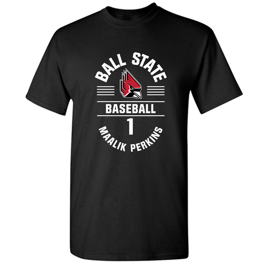 Ball State - NCAA Baseball : Maalik Perkins - Classic Fashion Shersey T-Shirt-0