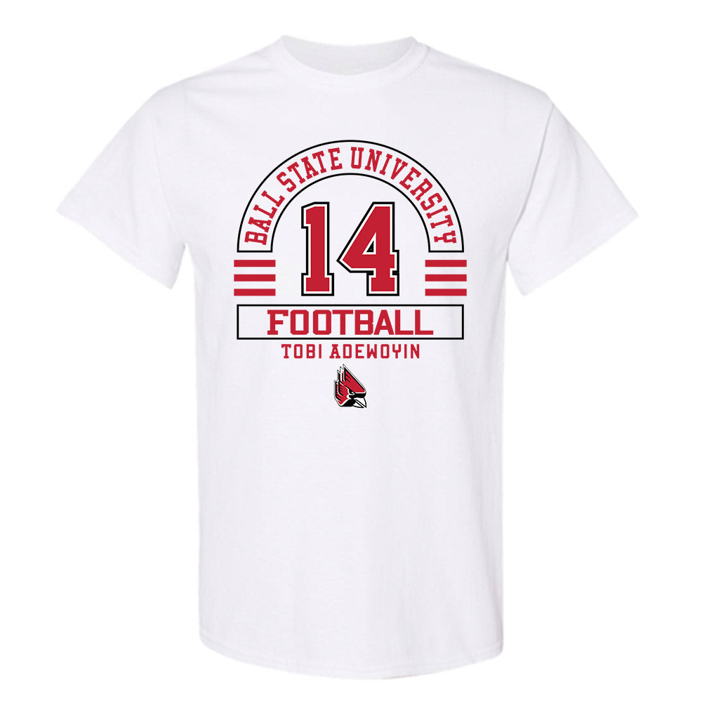 Ball State - NCAA Football : Tobi Adewoyin - Classic Fashion Shersey T-Shirt-0