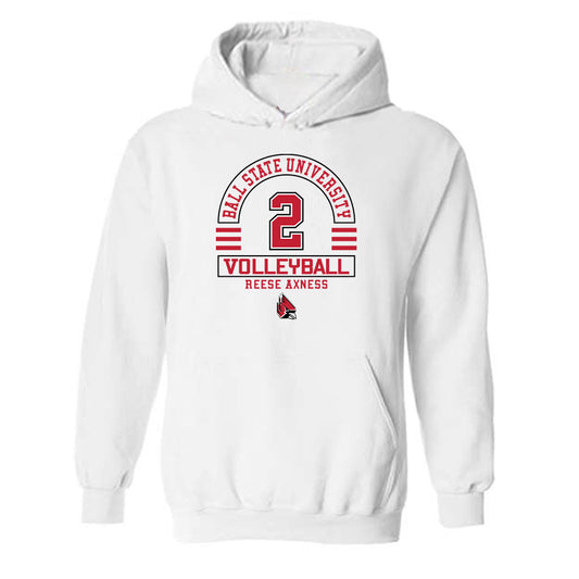 Ball State - NCAA Women's Volleyball : Reese Axness - Classic Fashion Shersey Hooded Sweatshirt-0