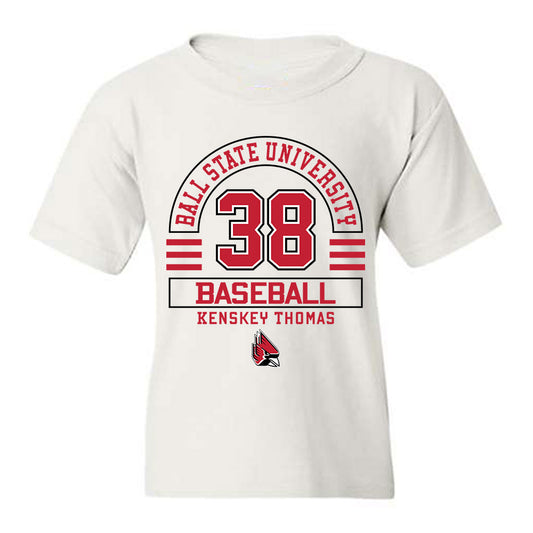 Ball State - NCAA Baseball : Kenskey Thomas - Classic Fashion Shersey Youth T-Shirt-0