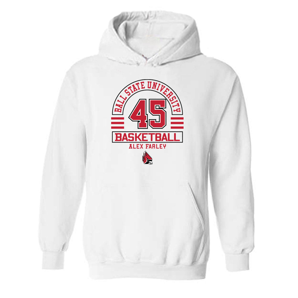 Ball State - NCAA Men's Basketball : Alex Farley - Classic Fashion Shersey Hooded Sweatshirt-0